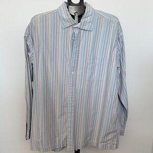 Vintage Striped Casual Button Down Shirt